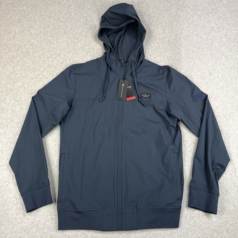 Travis Mathew Wanderlust Hoodie Mens Small Full Zip Moon Indigo Golf *Logo*